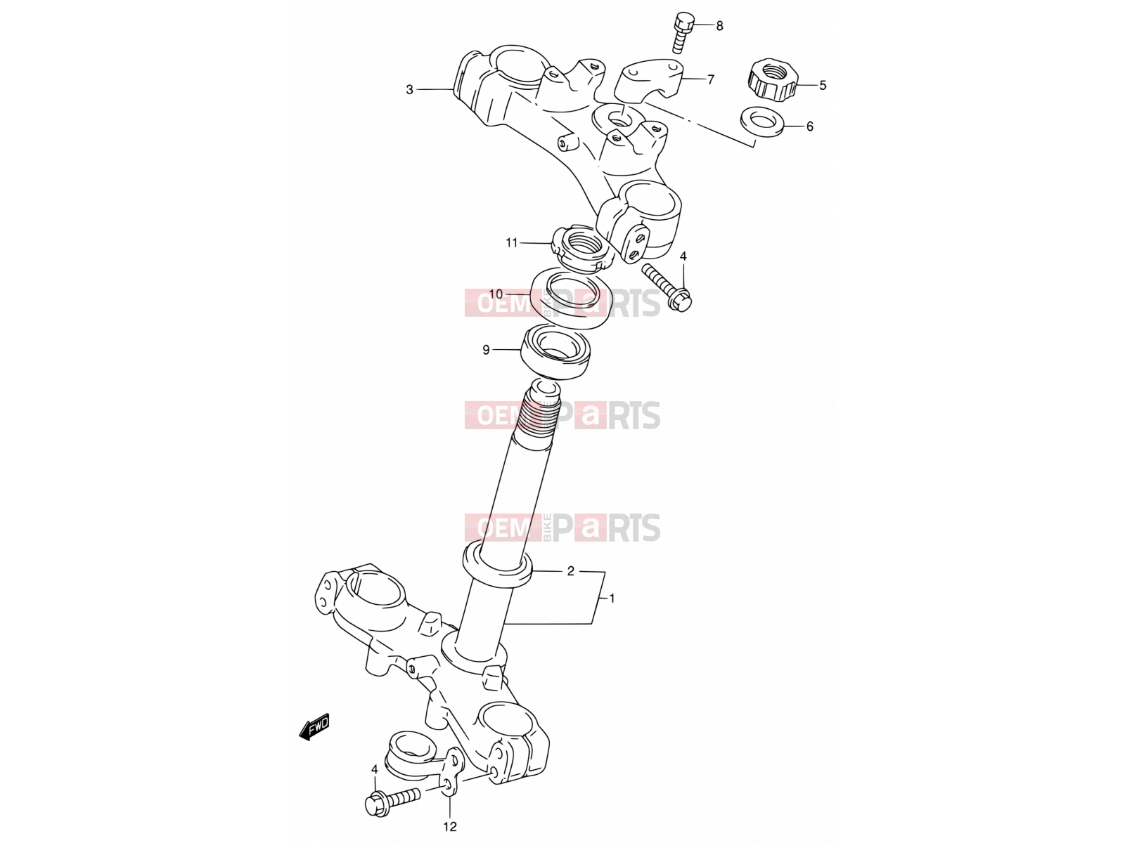 29 - FRONT FORK BRACKET - Suzuki RM80 K1 (2001)