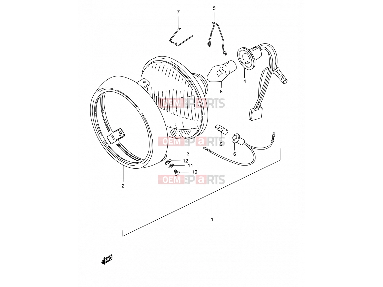 23 - HEADLAMP (E15, E17, E18, E21) - Suzuki TS125ERC N (1992)
