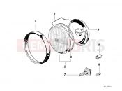 BMW Motorrad BMW 2002 R-Models 4V R 850 R 94 (0401,0406) Headlight single parts, authorities