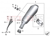 Rear muffler - BMW Motorrad R 1200 RS (0A05, 0A15) 2014