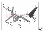 HP footpeg assembly, left - BMW Motorrad HP4 (0D01, 0D11) 2012