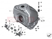 BMW Motorrad BMW 2015 R-Models K5x R 1200 RS (0A05, 0A15) Fuel tank mounting hardware