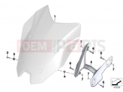 BMW Motorrad BMW 2015 R-Models K5x R 1200 RS (0A05, 0A15) Windshield / mount