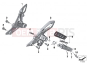 BMW Motorrad BMW 2015 R-Models K5x R 1200 RS (0A05, 0A15) Footrest, front
