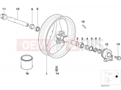 BMW Motorrad BMW 1995 R-Models 4V R 850 R 94 (0401,0406) Front silver cast iron rim/dial shaft