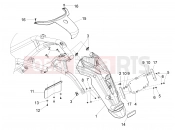 Rear cover - Splash guard - Piaggio BV 350 4T 4V ie E4 ABS ( USA / CA ) 2017