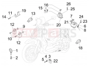 PIAGGIO BV 500 ( USA / CA ) Remote control switches - Battery - Horn
