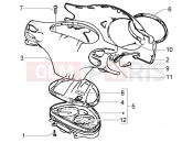 Speedometer kms.-handlebar covers - Piaggio Liberty 125 La Poste