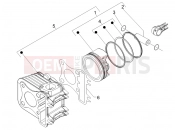 Cylinder-piston-wrist pin unit - Piaggio Liberty 200 2006
