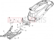 Central cover - Footrests - Piaggio Liberty elettrico PPT (E) 2013