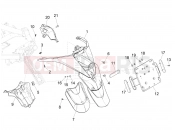 Rear cover - Splash guard - Piaggio MP3 300 YOUrban LT RL - Sport 2019
