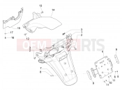Rear cover - Splash guard - Piaggio MP3 500 MAXI Sport Business ABS 2019