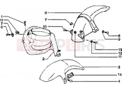Front and rear mudguard - Piaggio Skipper 125 4T
