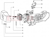 Cylinder head and induction pipe - Piaggio Skipper 125 MY98
