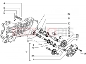 Rear wheel shaft - Piaggio Skipper 125 MY98