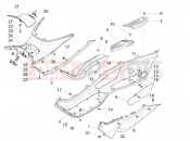 Central cover - Footrests - Piaggio X10 125 4V I.E. 2012