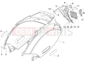 Rear cover - Splash guard - Piaggio Zip 100 4T 2008
