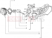 Cylinder-piston-wrist pin, assy - Piaggio Zip 50 RST