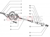 Front wheel component parts - Piaggio Zip 50 RST