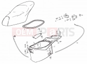 Saddle - Helmet compartment - Derbi Atlantis 50 2T 2004