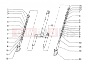 Front fork component parts (model 97-98-99) - Gilera Runner 180 FXR 2T