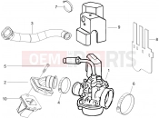 Carburettor, assembly - Union pipe - Gilera Stalker 50 Special Edition 2008