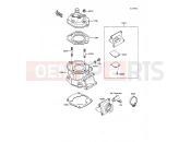 KAWASAKI KX80 (KX80-P3) Cylinder Head/Cylinder