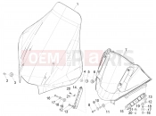 Windshield - Glass - Piaggio MP3 500 MAXI Sport ABS 2019