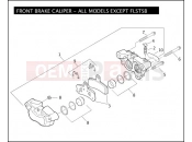 Harley-Davidson 2008 SOFTAIL CROSS BONES  - FLSTSB FRONT BRAKE CALIPER - ALL MODELS EXCEPT FLSTSB