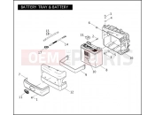 HARLEY-DAVIDSON DYNA 35TH ANV SUPER GLIDE  - FXD35 BATTERY TRAY & BATTERY