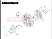 HARLEY-DAVIDSON DYNA SUPER GLIDE CUSTOM  - FXDCI REAR WHEEL - CAST
