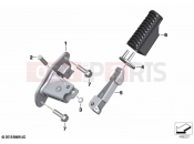 BMW Motorrad BMW 2020 C models C 400 X (0C09, 0C19) Rear footrests