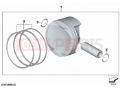 BMW Motorrad BMW 2020 C models C 400 X (0C09, 0C19) Piston with rings and pin 2