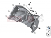 BMW Motorrad BMW 2020 C models C 400 X (0C09, 0C19) Legshield, upper 2