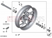 BMW Motorrad BMW 2020 K models K 1600 Bagger 22 (0F61, 0F63) Cast wheel, RDC, front | Cast wheel, RDC, front