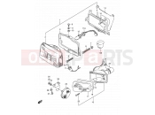 18 - HEADLAMP - FRONT TURNSIGNAL (E02,E04,E21,E24) - Suzuki AE50 L (1990) Sepia (E28)
