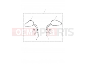 Triumph 2019 STREET TWIN Teardrop Mirrors, Cast, Black